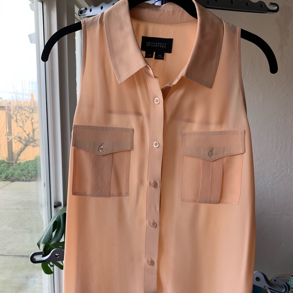 Barney’s New York Silk Button Up Tank Top XS